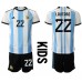 Billige Argentina Lautaro Martinez #22 Børnetøj Hjemmebanetrøje til baby VM 2022 Kortærmet (+ korte bukser)